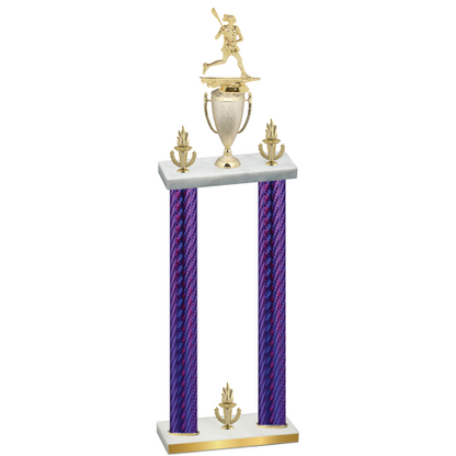 Double Purple Carbon Fiber Victory Lacrosse Trophy