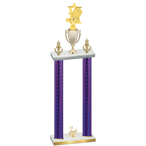 Double Purple Carbon Fiber Second Place Pickleball Trophy