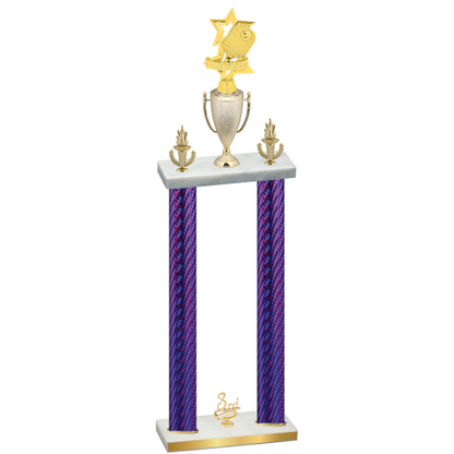Double Purple Carbon Fiber Third Place Pickleball Trophy