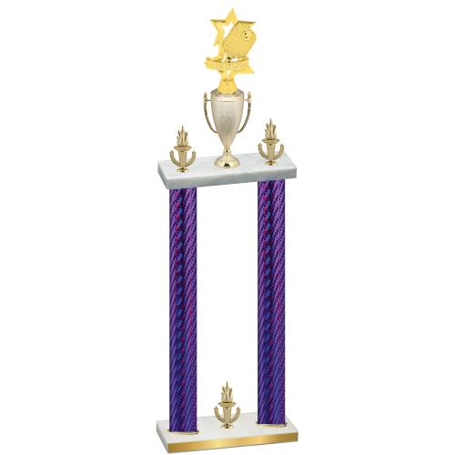 Double Purple Carbon Fiber Victory Pickleball Trophy