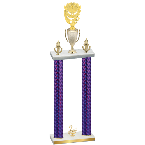 Double Purple Carbon Fiber Second Place Pickleball Trophy