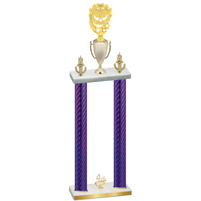 Double Purple Carbon Fiber Fourth Place Pickleball Trophy