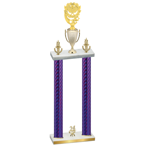 Double Purple Carbon Fiber Year Pickleball Trophy