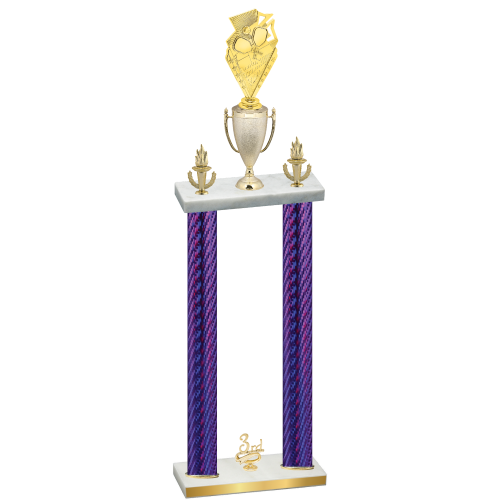 Double Purple Carbon Fiber Third Place Pickleball Trophy