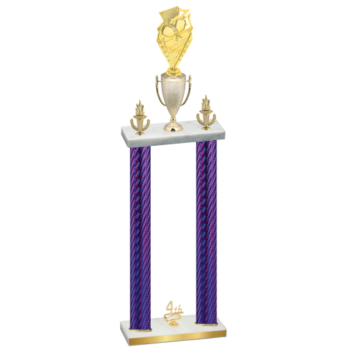 Double Purple Carbon Fiber Fourth Place Pickleball Trophy