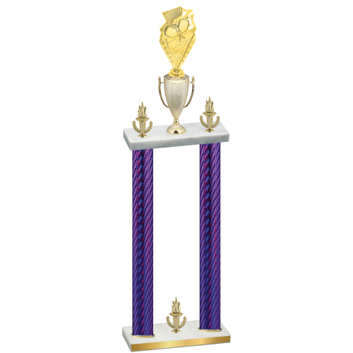 Double Purple Carbon Fiber Victory Pickleball Trophy