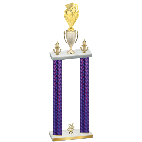 Double Purple Carbon Fiber Year Pickleball Trophy