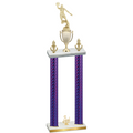 Double Purple Carbon Fiber Third Place Basketball Trophy