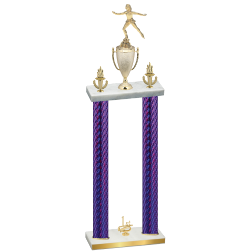 Double Purple Carbon Fiber First Place Skater Trophy