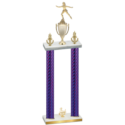 Double Purple Carbon Fiber Third Place Skater Trophy
