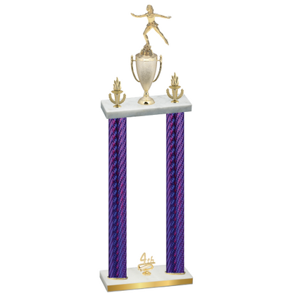 Double Purple Carbon Fiber Fourth Place Skater Trophy