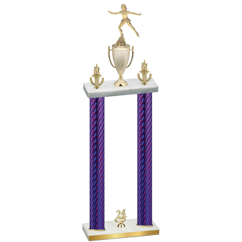 Double Purple Carbon Fiber Year Skater Trophy