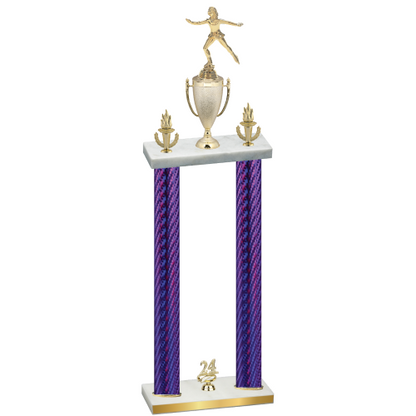 Double Purple Carbon Fiber Year Skater Trophy