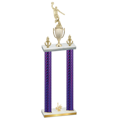 Double Purple Carbon Fiber First Place Basketball Trophy