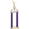 Double Purple Carbon Fiber Third Place Basketball Trophy
