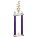 Double Purple Carbon Fiber Fourth Place Flag Football Trophy