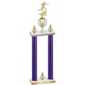 Double Purple Carbon Fiber Victory Flag Football Trophy