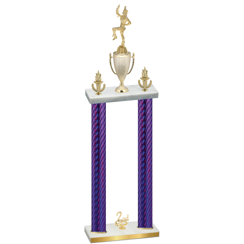 Double Purple Carbon Fiber Second Place Majorette Trophy