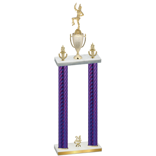 Double Purple Carbon Fiber Year Majorette Trophy