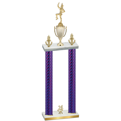 Double Purple Carbon Fiber Year Majorette Trophy