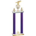 Double Purple Carbon Fiber Fourth Place Fishing Trophy