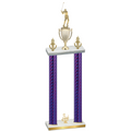 Double Purple Carbon Fiber Third Place Golf Trophy