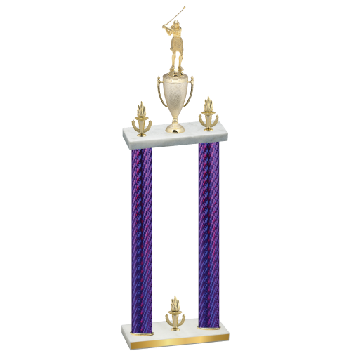 Double Purple Carbon Fiber Victory Golf Trophy