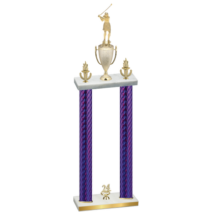 Double Purple Carbon Fiber Year Golf Trophy