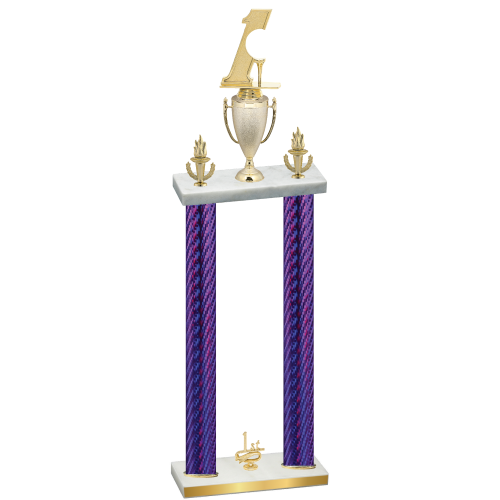 Double Purple Carbon Fiber First Place Golf Trophy