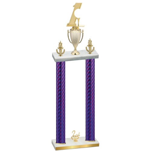 Double Purple Carbon Fiber Second Place Golf Trophy