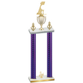 Double Purple Carbon Fiber Third Place Golf Trophy