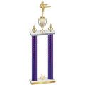 Double Purple Carbon Fiber Third Place Karate Trophy