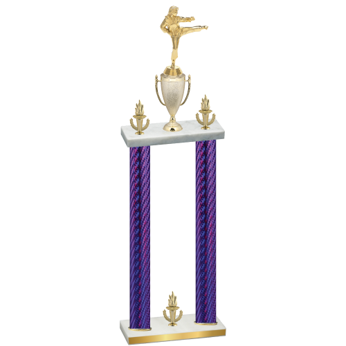 Double Purple Carbon Fiber Victory Karate Trophy