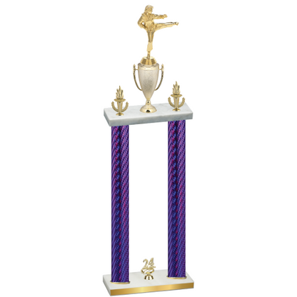 Double Purple Carbon Fiber Year Karate Trophy