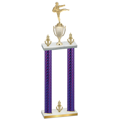 Double Purple Carbon Fiber Victory Karate Trophy