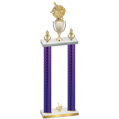 Double Purple Carbon Fiber First Place Baseball Trophy