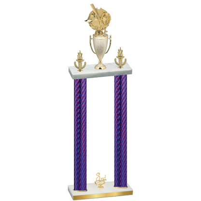 Double Purple Carbon Fiber Third Place Baseball Trophy
