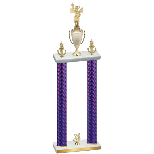 Double Purple Carbon Fiber Year Academics Trophy