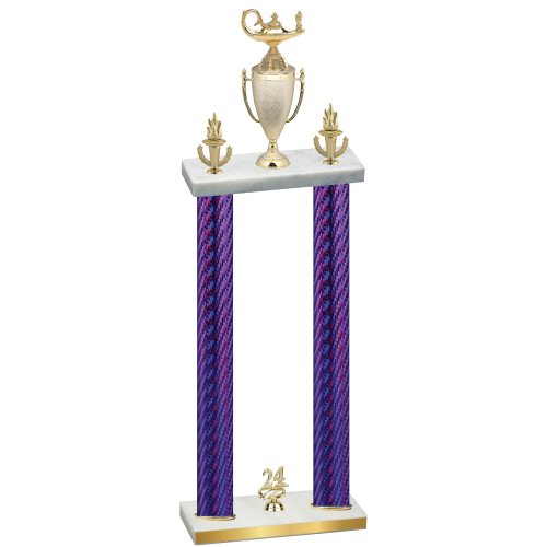 Double Purple Carbon Fiber Year Academics Trophy