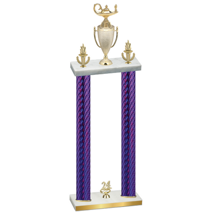 Double Purple Carbon Fiber Year Academics Trophy