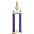 Double Purple Carbon Fiber Third Place Baseball Trophy