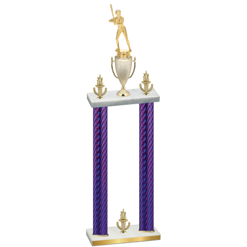 Double Purple Carbon Fiber Victory Softball Trophy