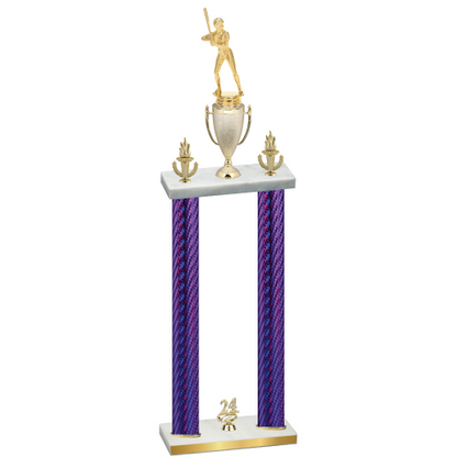 Double Purple Carbon Fiber Year Softball Trophy