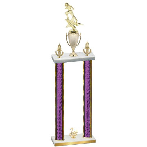 Double Purple Glacier Second Place Football Trophy
