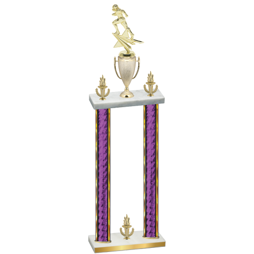 Double Purple Glacier Victory Football Trophy