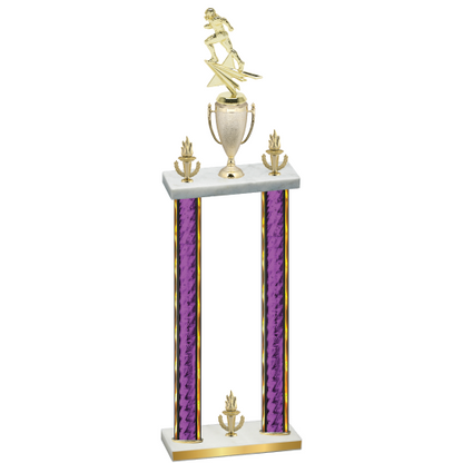 Double Purple Glacier Victory Football Trophy