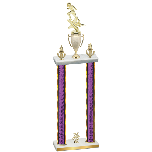 Double Purple Glacier Year Football Trophy