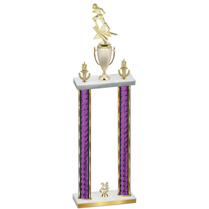 Double Purple Glacier Year Football Trophy