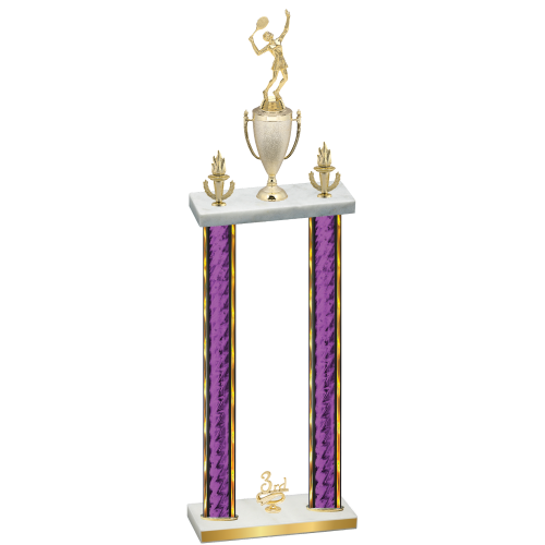 Double Purple Glacier Third Place Tennis Trophy