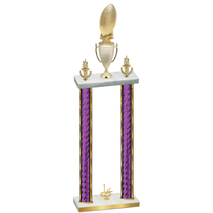 Double Purple Glacier First Place Football Trophy